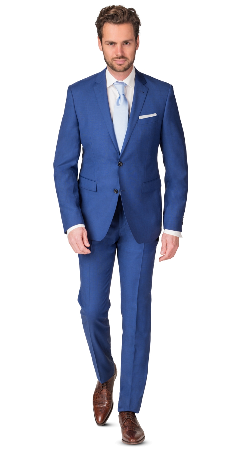 omzeilen officieel hoe te gebruiken Heren kostuum blauw zuiver wol roka F25100-3 super 100 Blauw